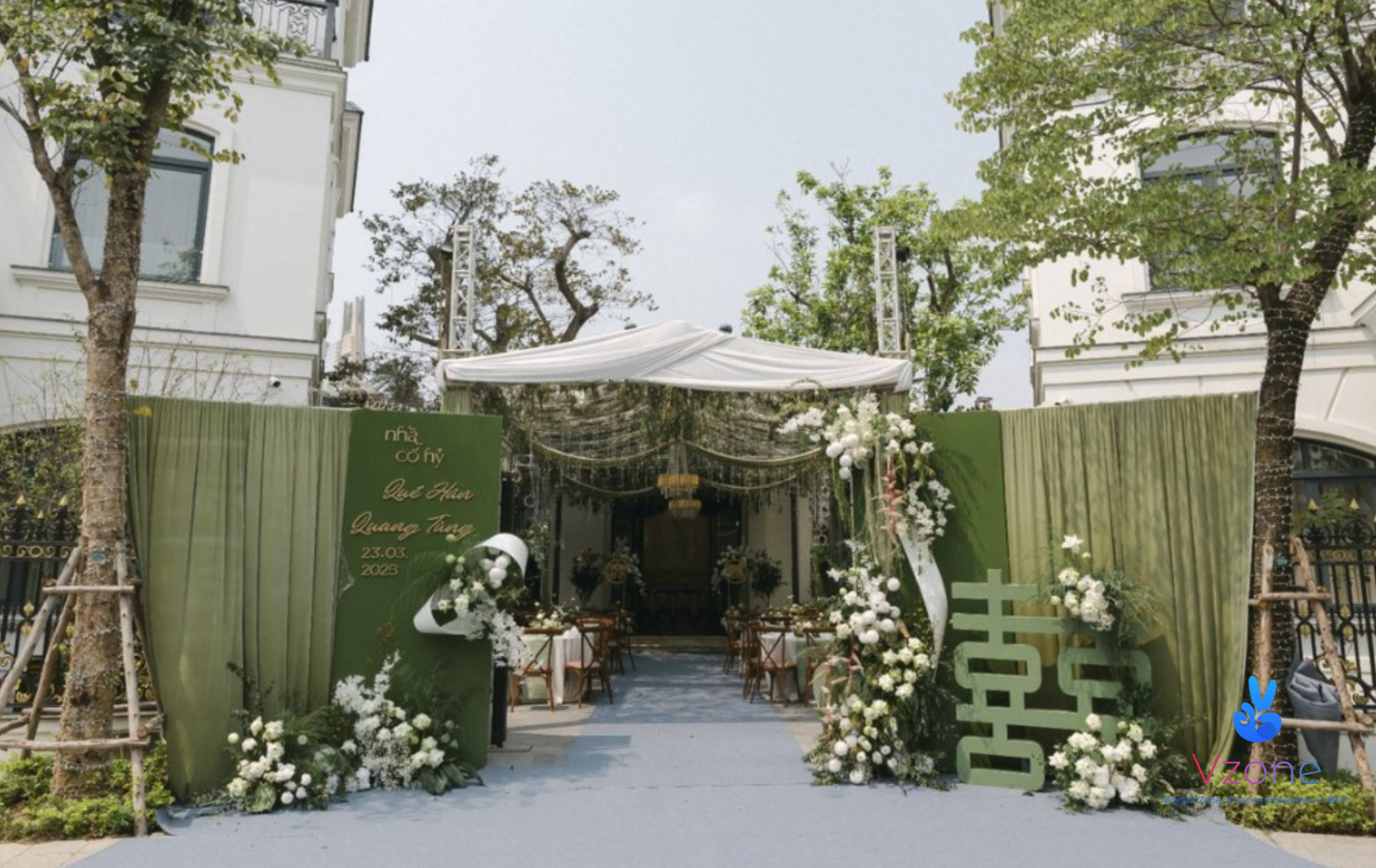 Cổng cưới phong cách hiện đại và tối giản